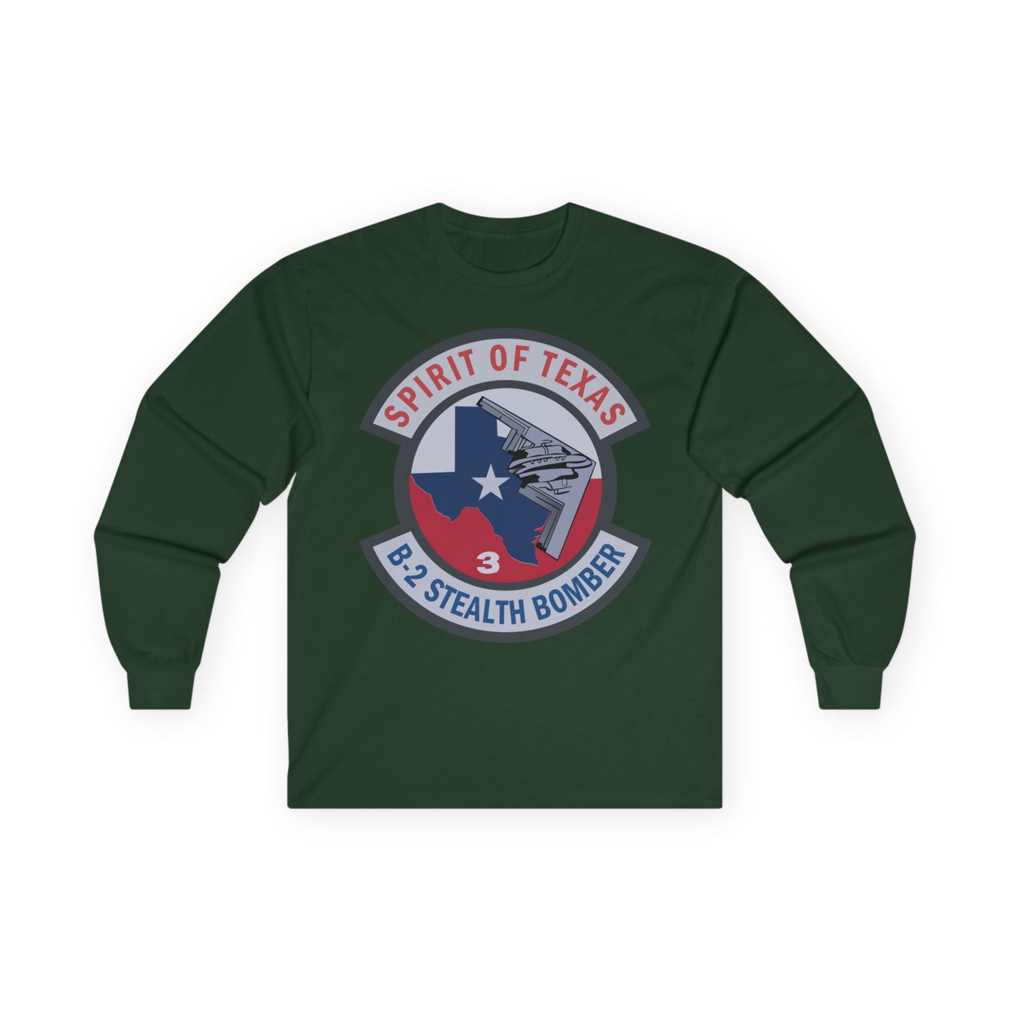 Unisex Ultra Cotton Long Sleeve Tee - USAF - B2 - Spirit of Texas - Stealth Bomber wo txt X 300