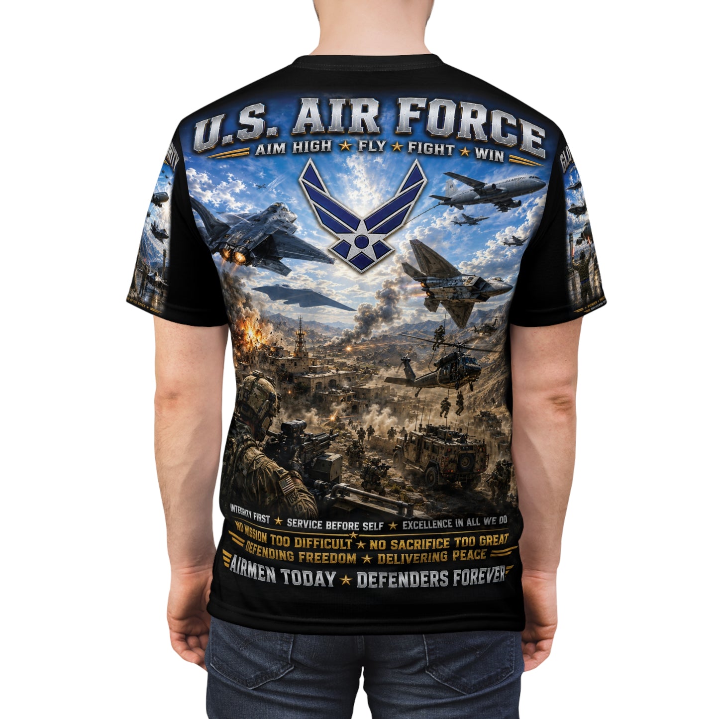U.S. Air Force - Airmen Today, Defenders Forever - Tribute Tee — "READY TO FIGHT"