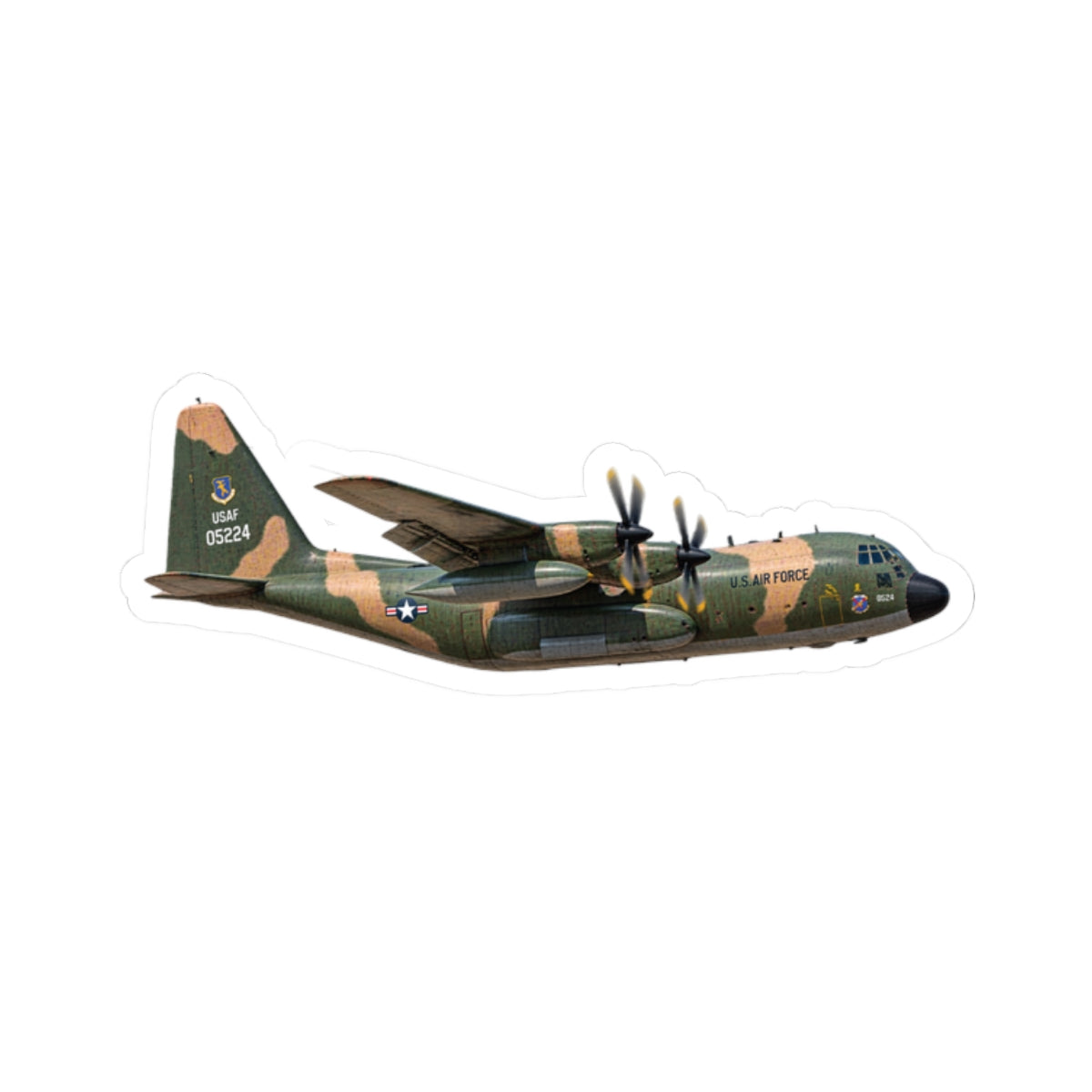 Kiss-Cut Stickers - C-130  Aircraft - Camo - Right Side