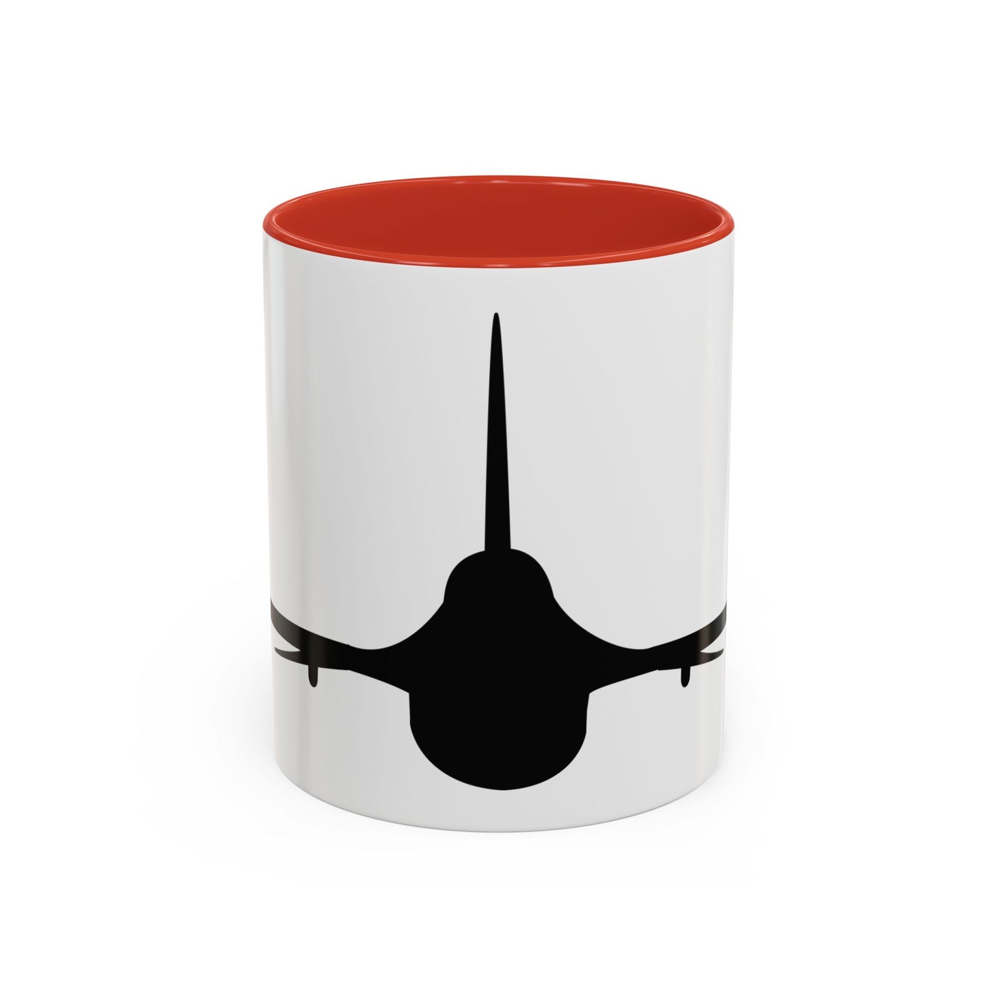 Accent Coffee Mug (11oz & 15oz) - Aircraft - F-16 - Front - Silhouette wo Txt X 300