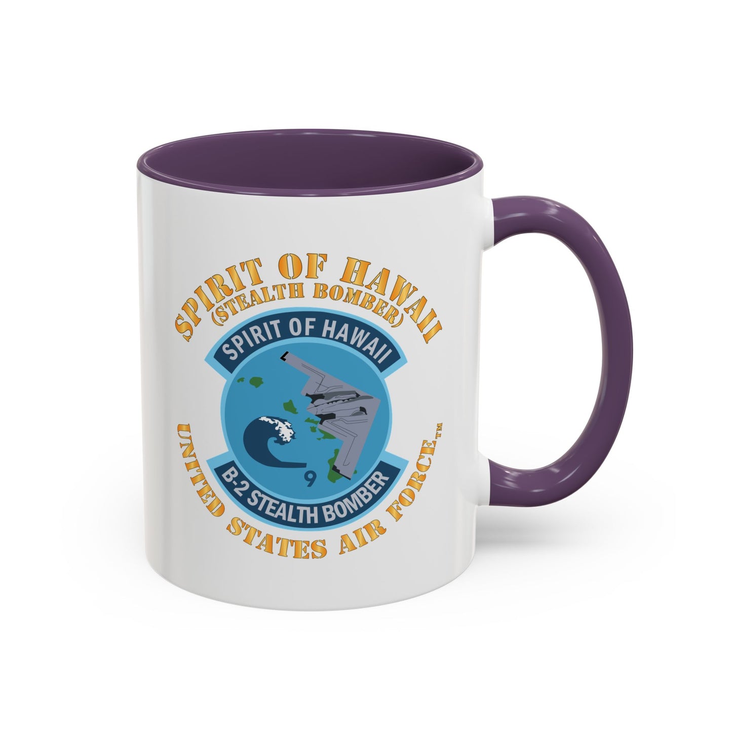 Accent Coffee Mug (11oz & 15oz) - USAF - B2 - Spirit of Hawaii - Stealth Bomber X 300