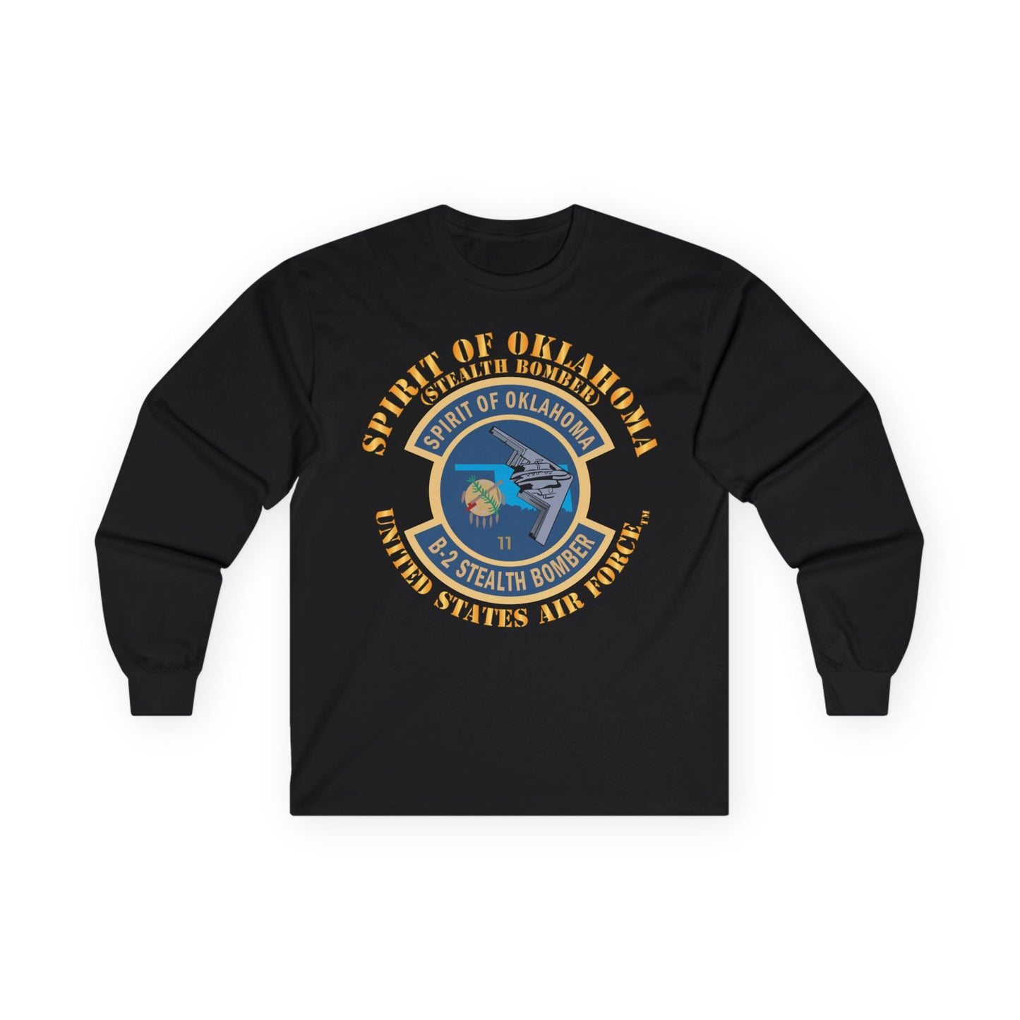 Unisex Ultra Cotton Long Sleeve Tee - USAF - B2 - Spirit of Oklahoma - Stealth Bomber X 300