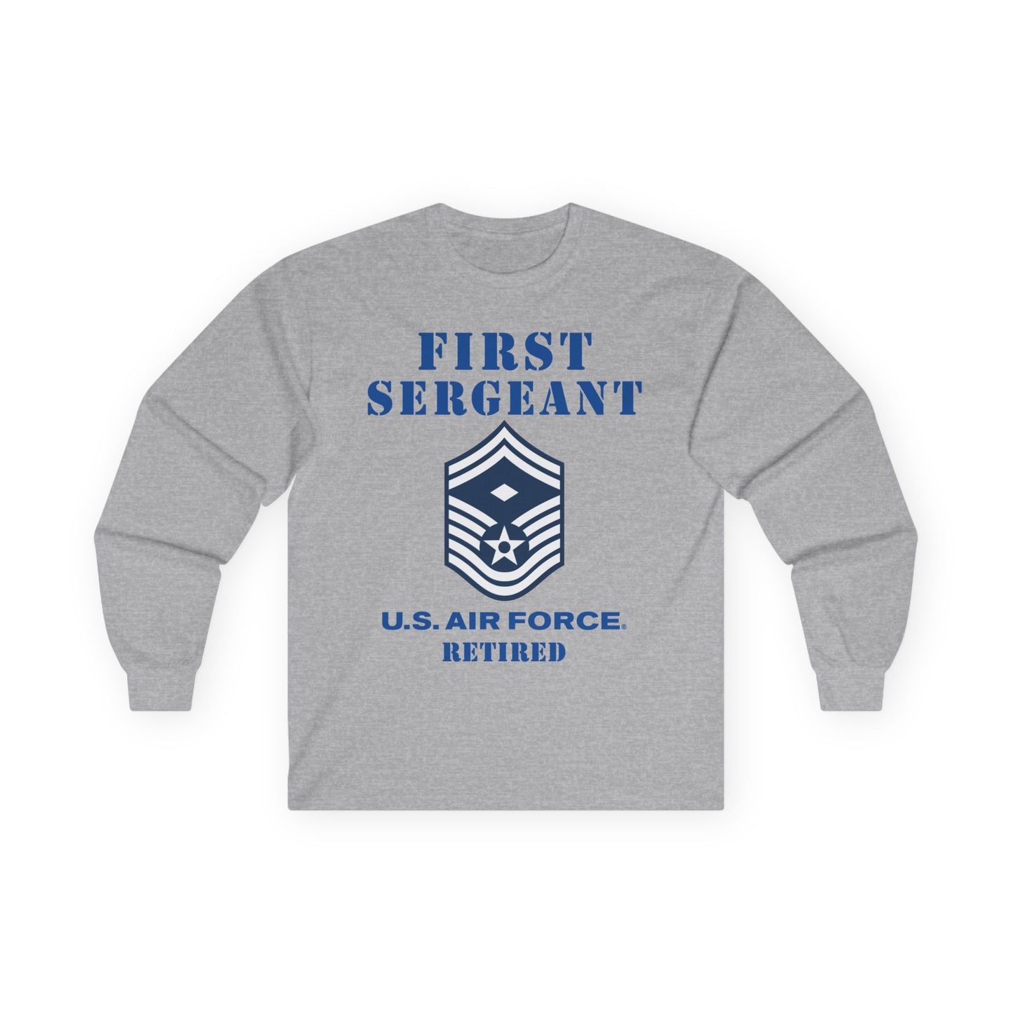 Unisex Ultra Cotton Long Sleeve Tee - USAF - First Sergeant (E8b) - 2020 - Retired