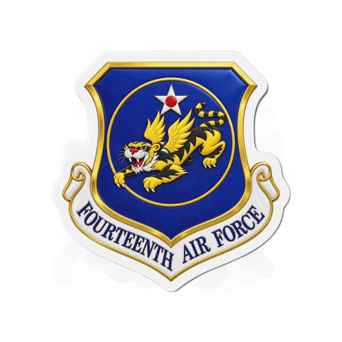 Die-Cut Magnet - USAF - 14th Air Force - Flying Tigers wo txt - 3D - Enhanced