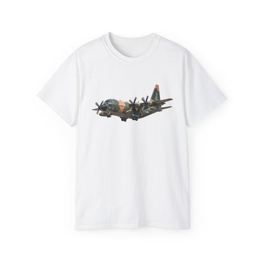 Unisex Ultra Cotton Tee - C-130  Aircraft - Camo - Landing - Approach