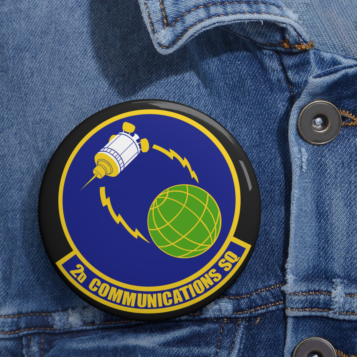 Custom Pin Button - USAF - 2d Communications Squadron wo txt