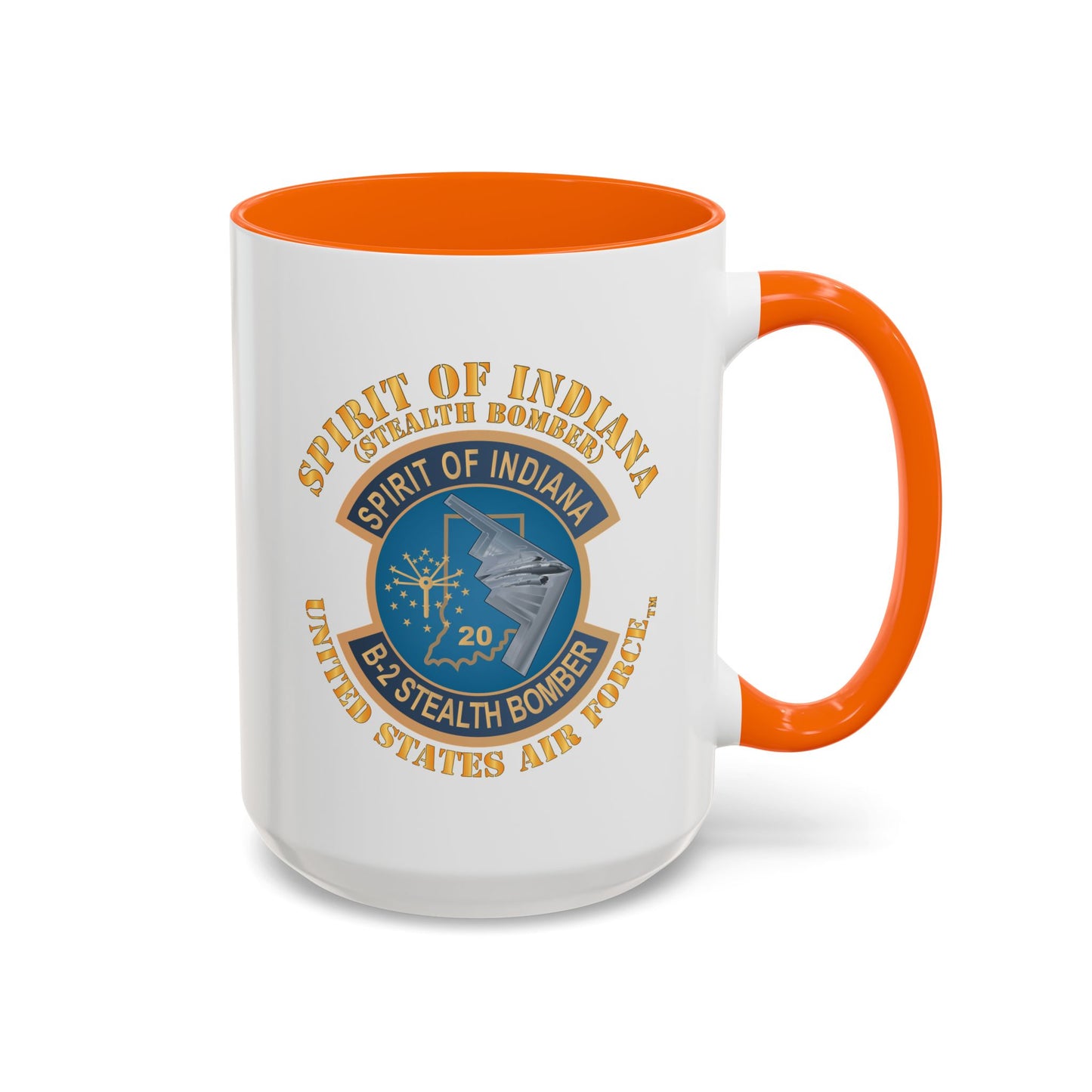 Accent Coffee Mug (11oz & 15oz) - USAF - B2 - Spirit of Indiana - Stealth Bomber X 300