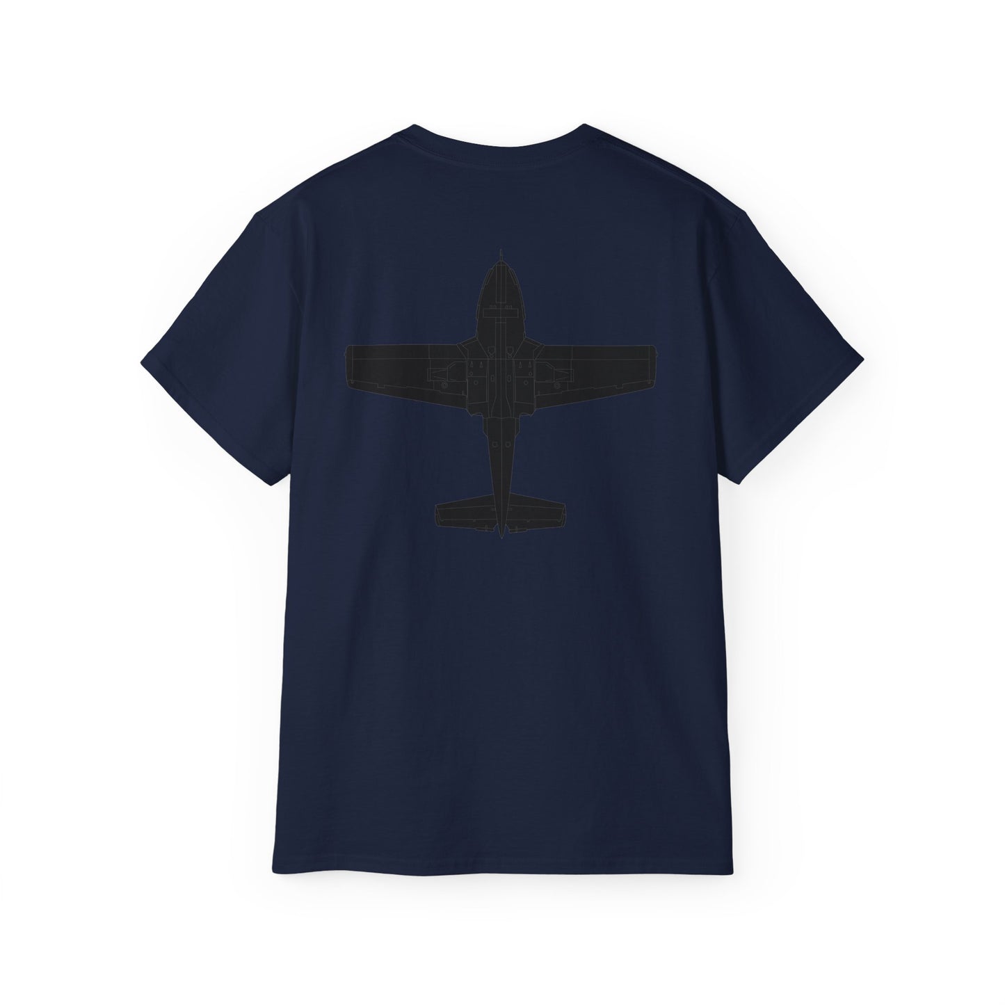 Unisex Ultra Cotton Tee - Aircraft - T-37-Trainer - Bottom - Black - Metal X 300