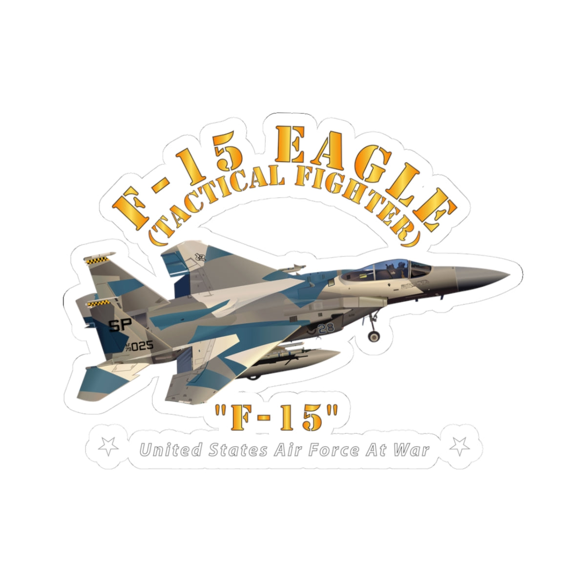 Kiss-Cut Stickers - USAF - F15 Eagle - F15