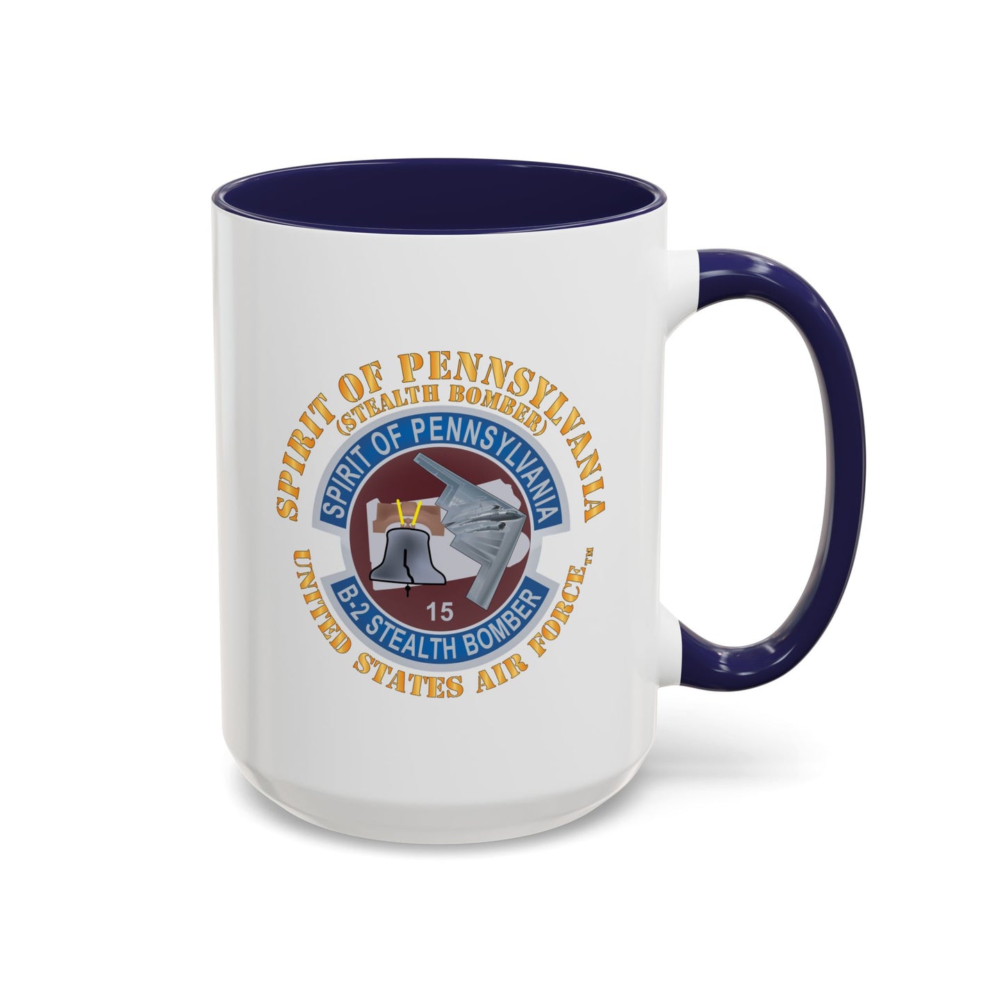 Accent Coffee Mug (11oz & 15oz) - USAF - B2 - Spirit of Pennsylvania Stealth Bomber X 300
