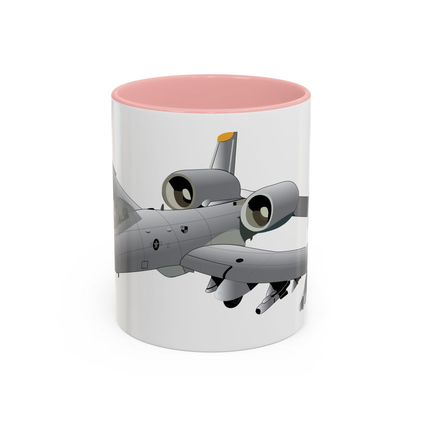 Accent Coffee Mug (11oz & 15oz) - Aircraft - A10 - Front - Top - Oblique X 300