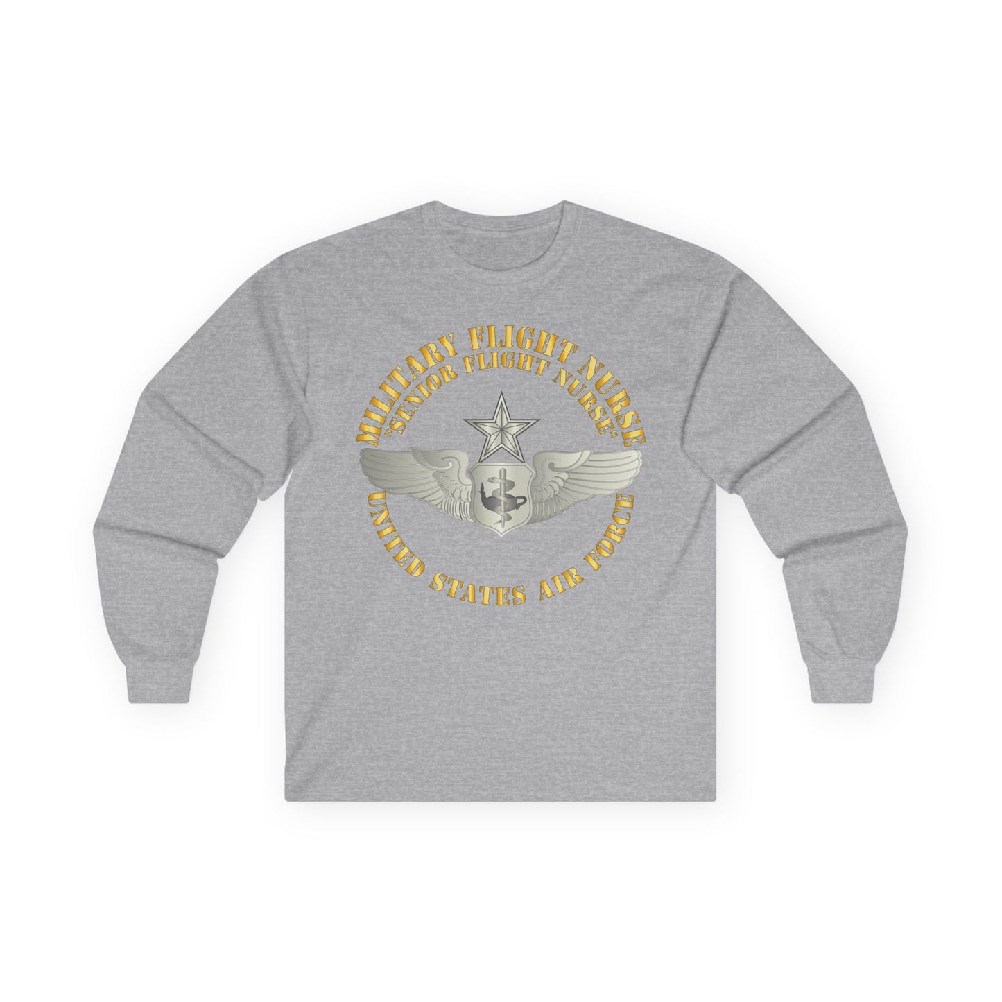 Unisex Ultra Cotton Long Sleeve Tee - USAF - Military Flight Nurse - Flight Nurse - Senior