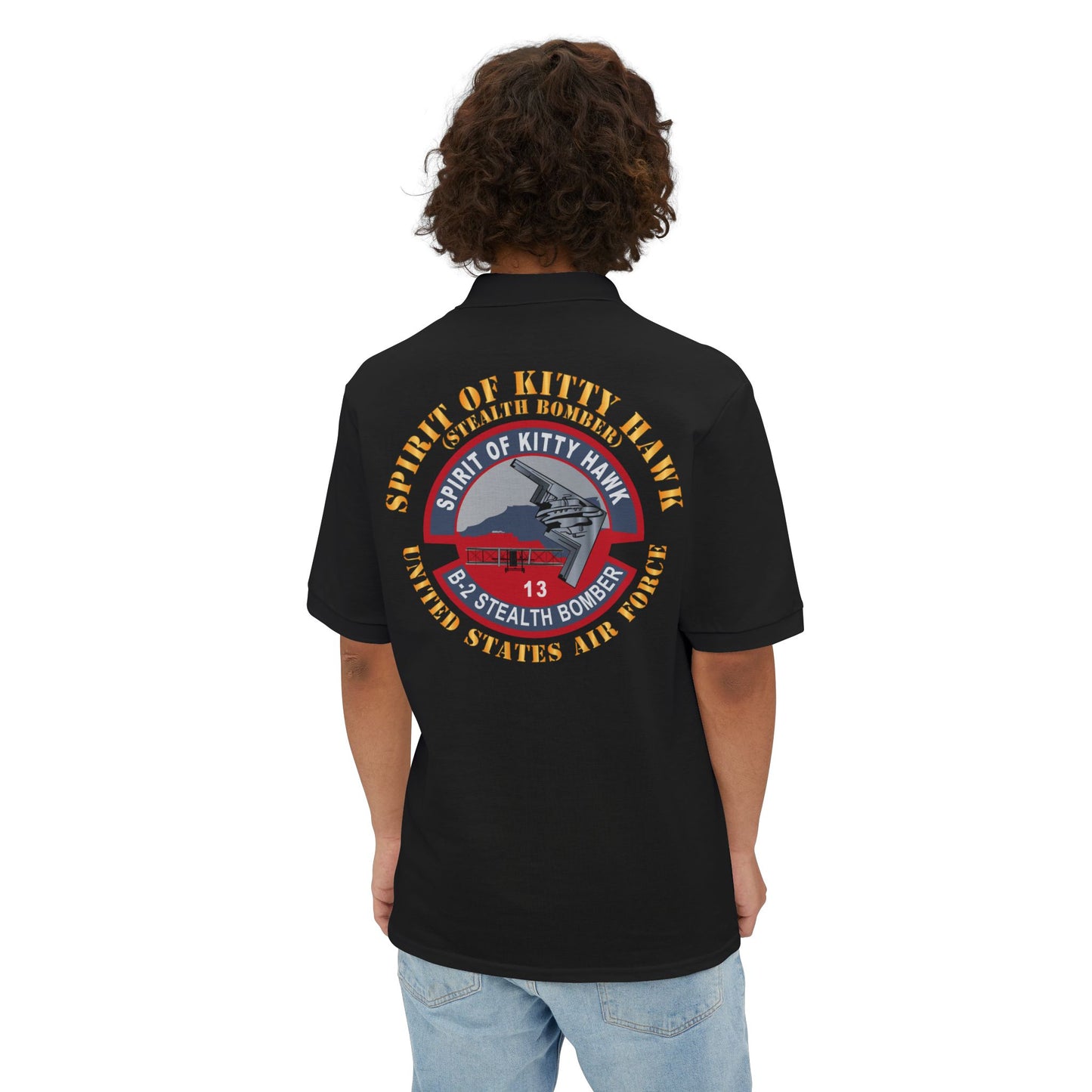 Men's Piqué Polo - USAF - B2 - Spirit of Kitty Hawk - Stealth Bomber X 300