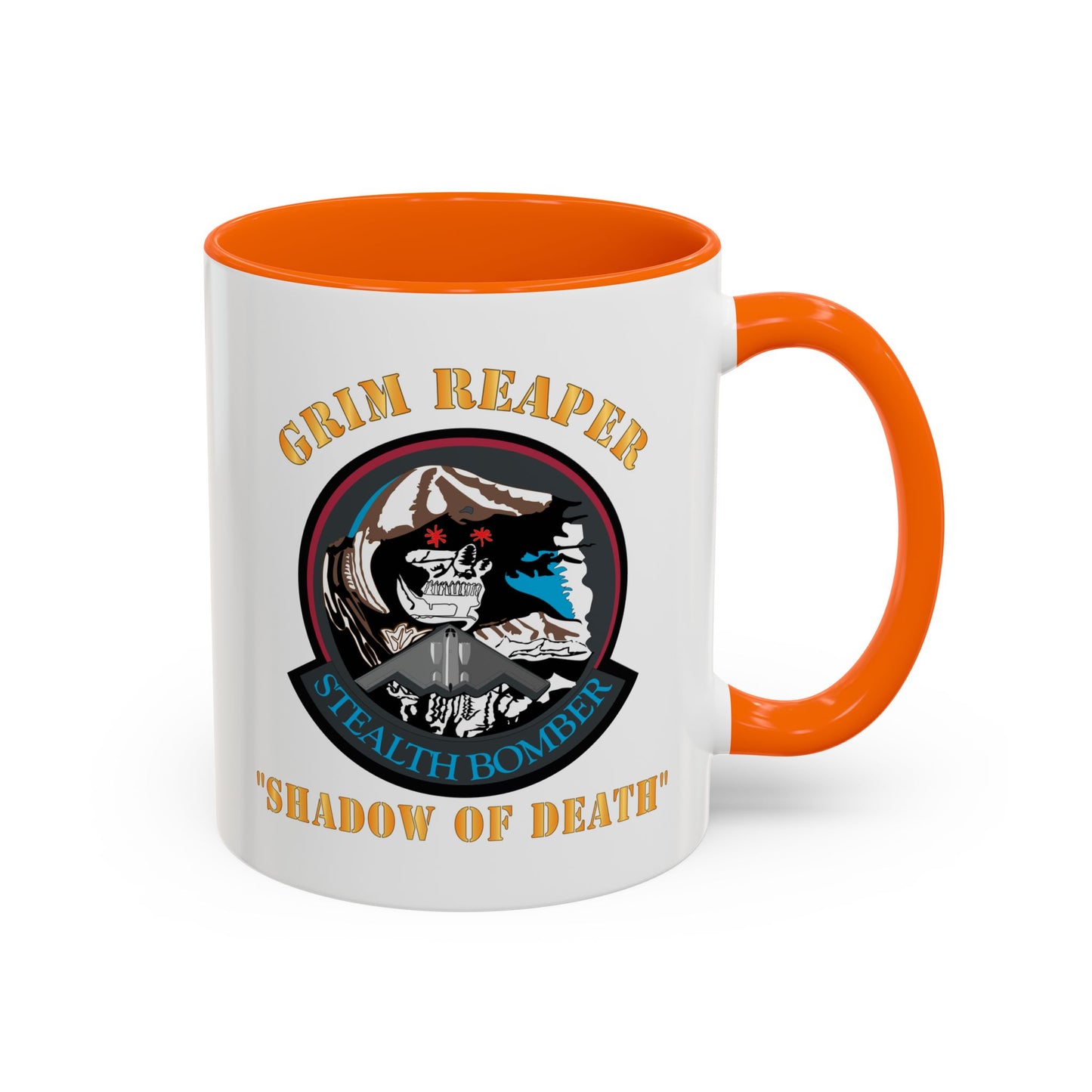 Accent Coffee Mug (11oz & 15oz) - USAF - B2 - Grim Reaper - Stealth Bomber X 300