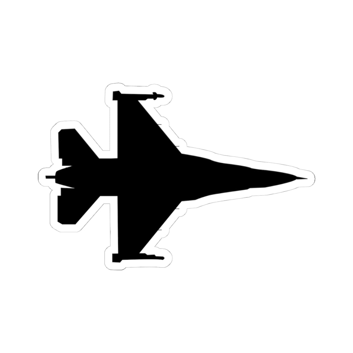 Kiss-Cut Stickers - Aircraft - F-16 -Top - Silhouette - wo Txt X 300