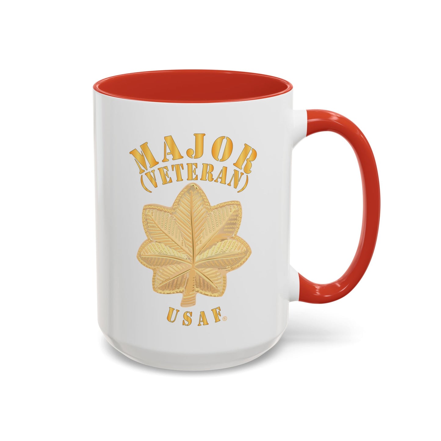 Accent Coffee Mug (11oz & 15oz) - USAF - Major - Veteran - USAF X 300