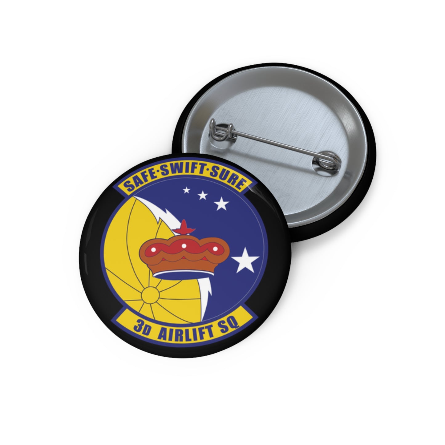 Custom Pin Button - USAF - 3rd Airlift Squadron wo txt