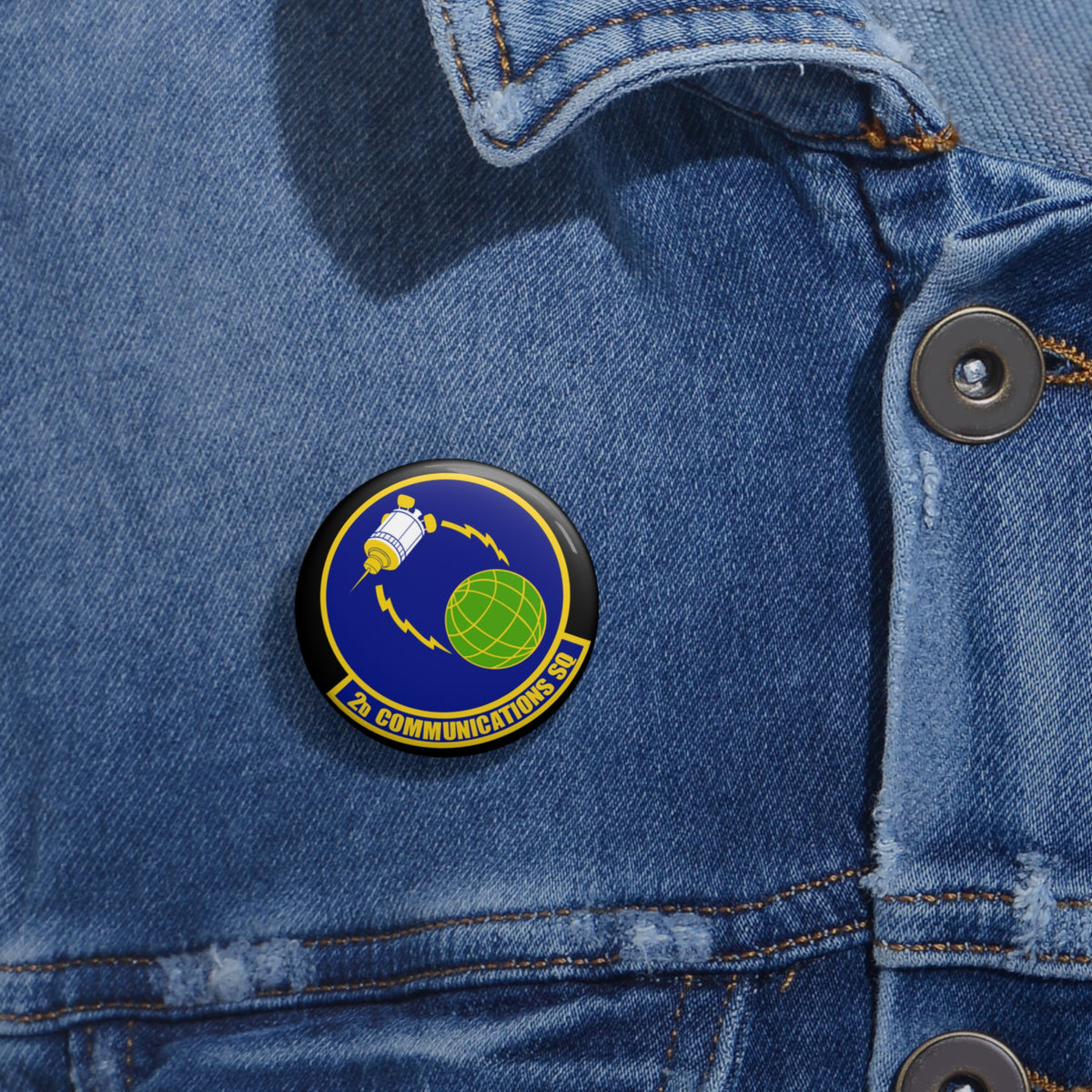 Custom Pin Button - USAF - 2d Communications Squadron wo txt