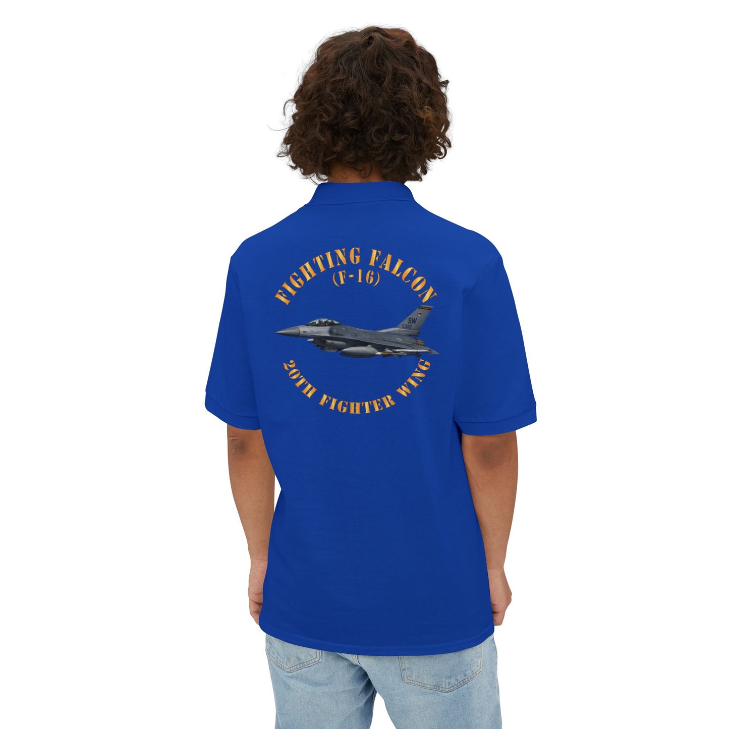 Men's Piqué Polo - USAF - F-16 Fighting Falcon - 20th Fighter Wing X 300
