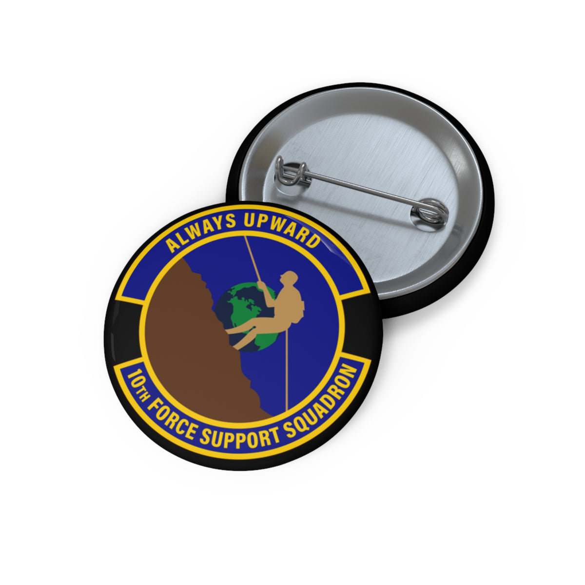Custom Pin Button - USAF - 10th Force Support Squadron wo txt