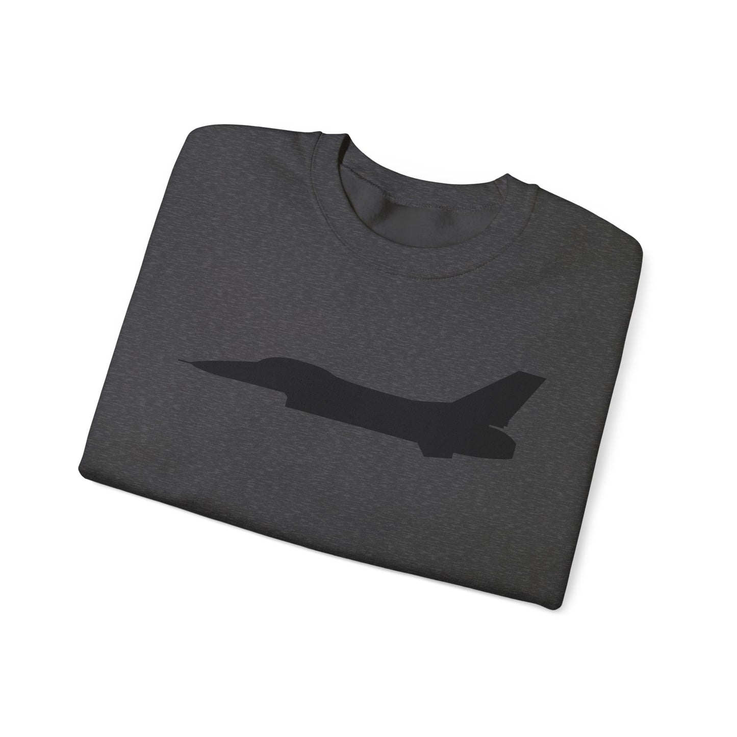 Crewneck Sweatshirt - Aircraft - F-16 - Side - Black - wo Txt X 300