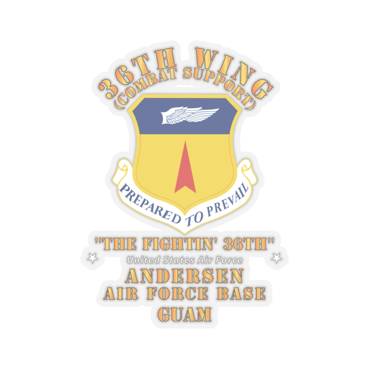 Kiss-Cut Stickers - USAF - 36th Wing - Anderson AFB - Guam