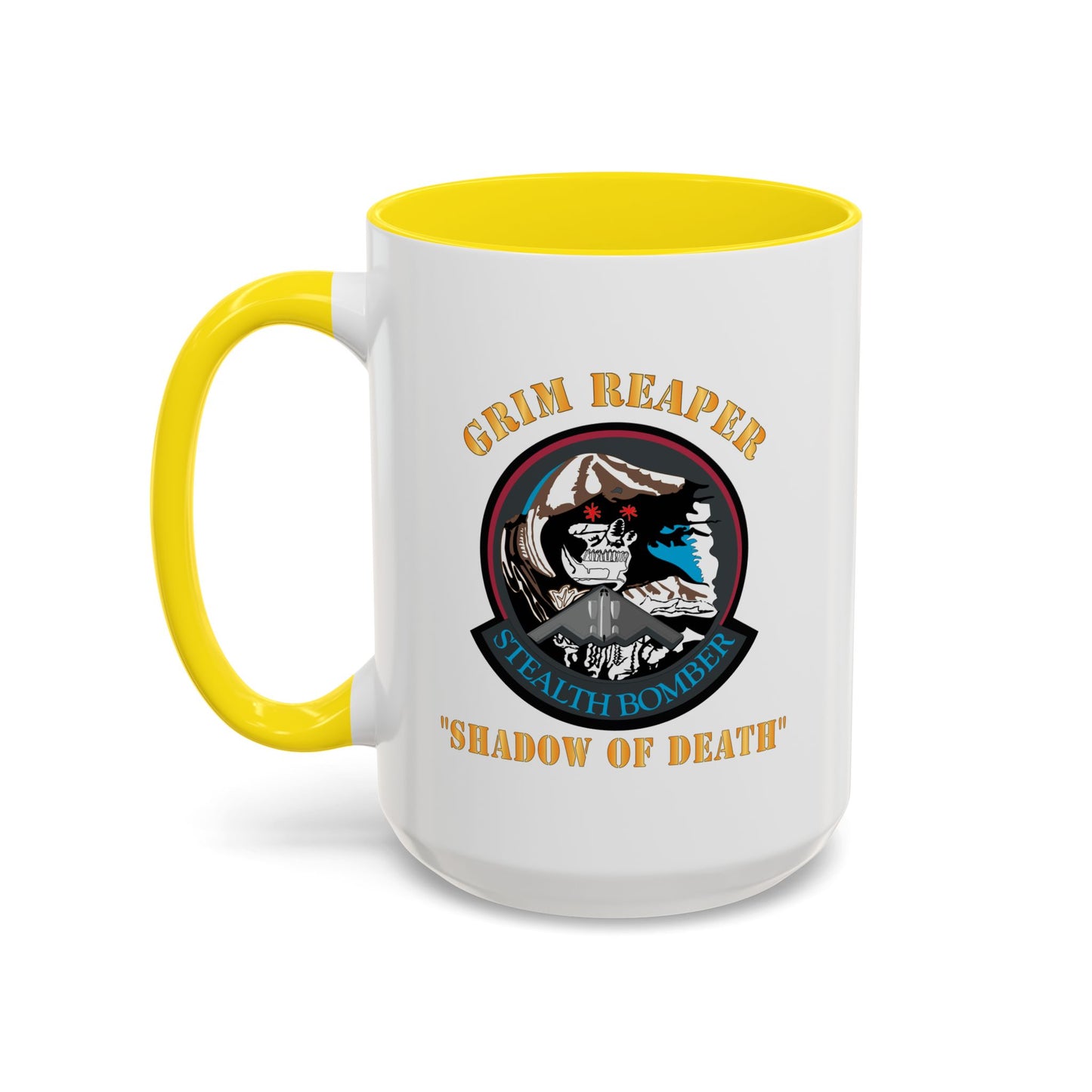 Accent Coffee Mug (11oz & 15oz) - USAF - B2 - Grim Reaper - Stealth Bomber X 300