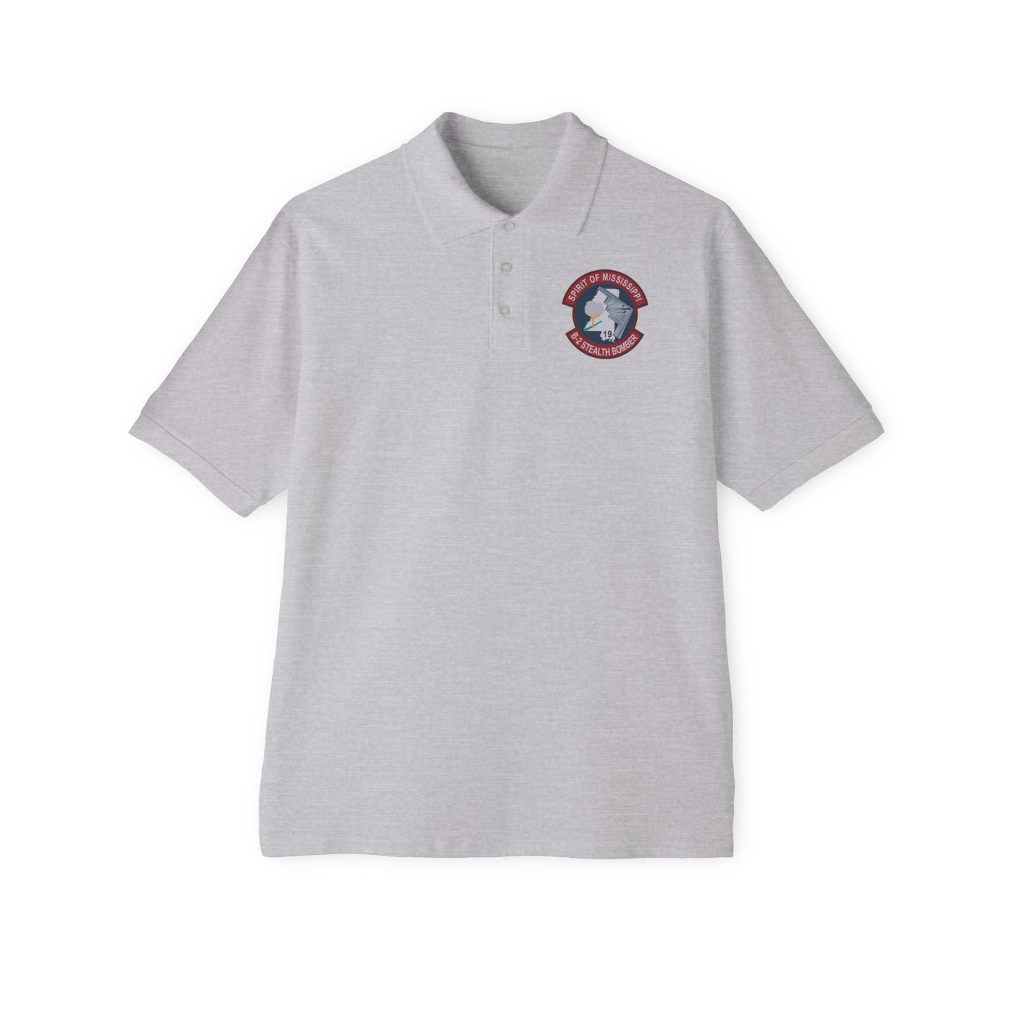 Men's Piqué Polo - USAF - B2 - Spirit of Mississippi - Stealth Bomber wo txt X 300