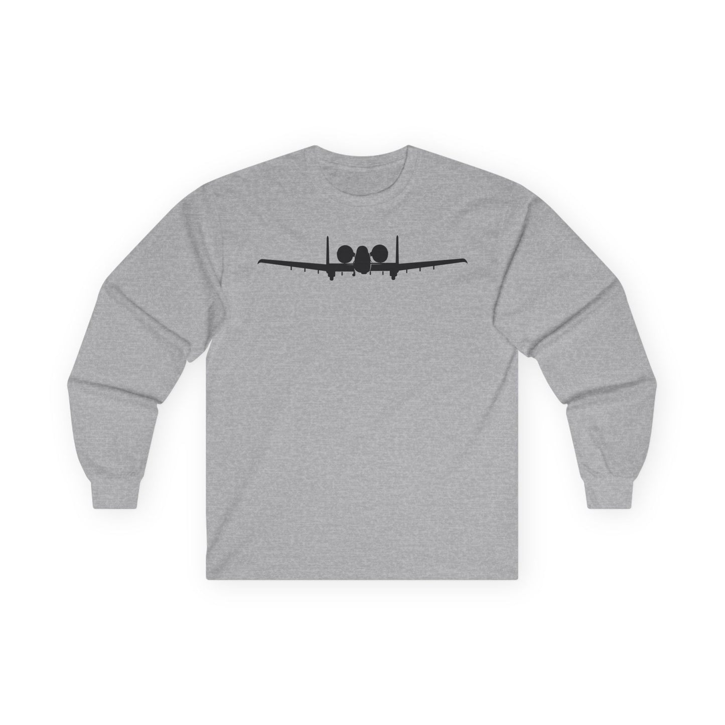 Unisex Ultra Cotton Long Sleeve Tee - Aircraft - USAF - A-10 Thunderbolt II - Front - Silhouette X 300