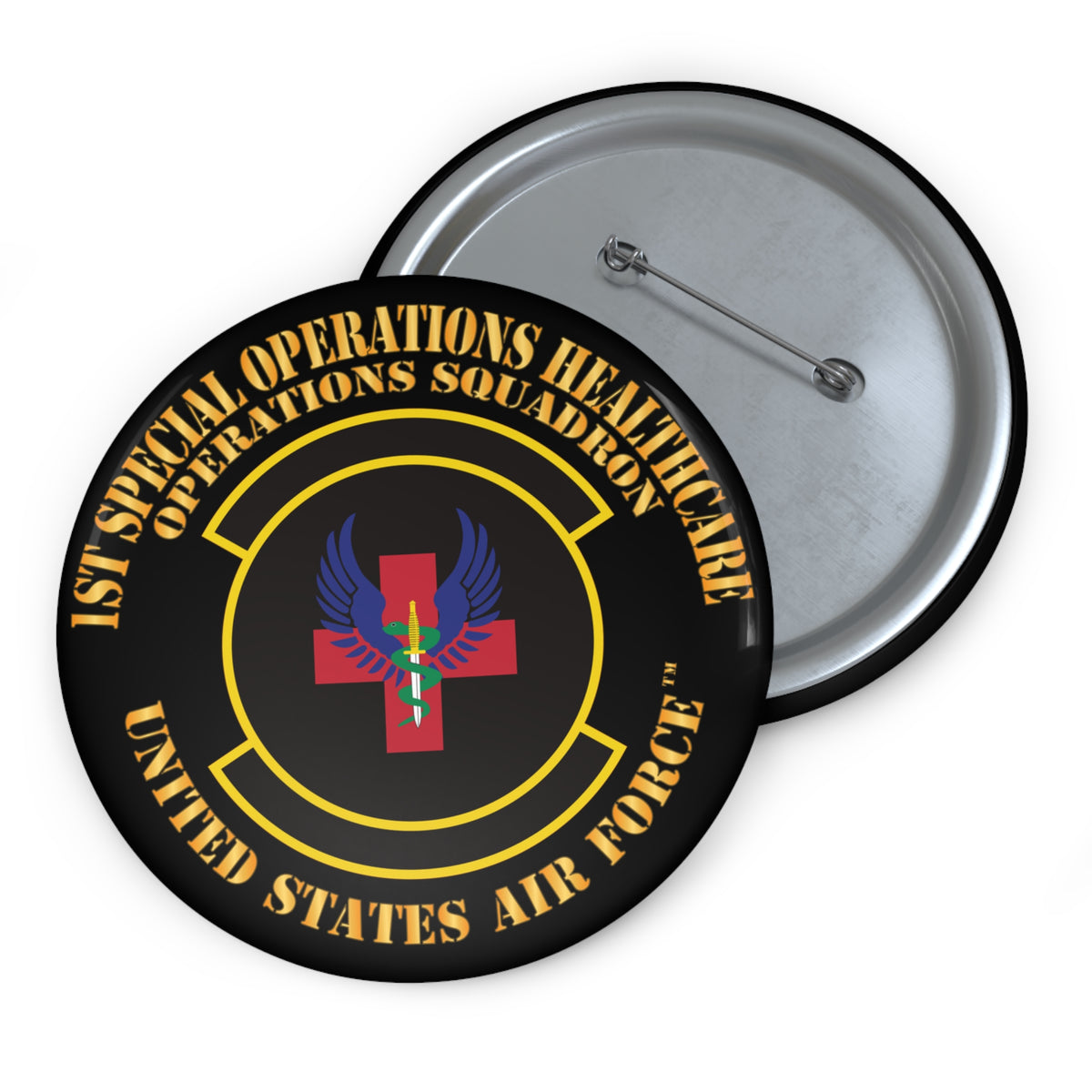 Custom Pin Button - USAF - 1st Special Operations Healthcare Operations Squadron X 300