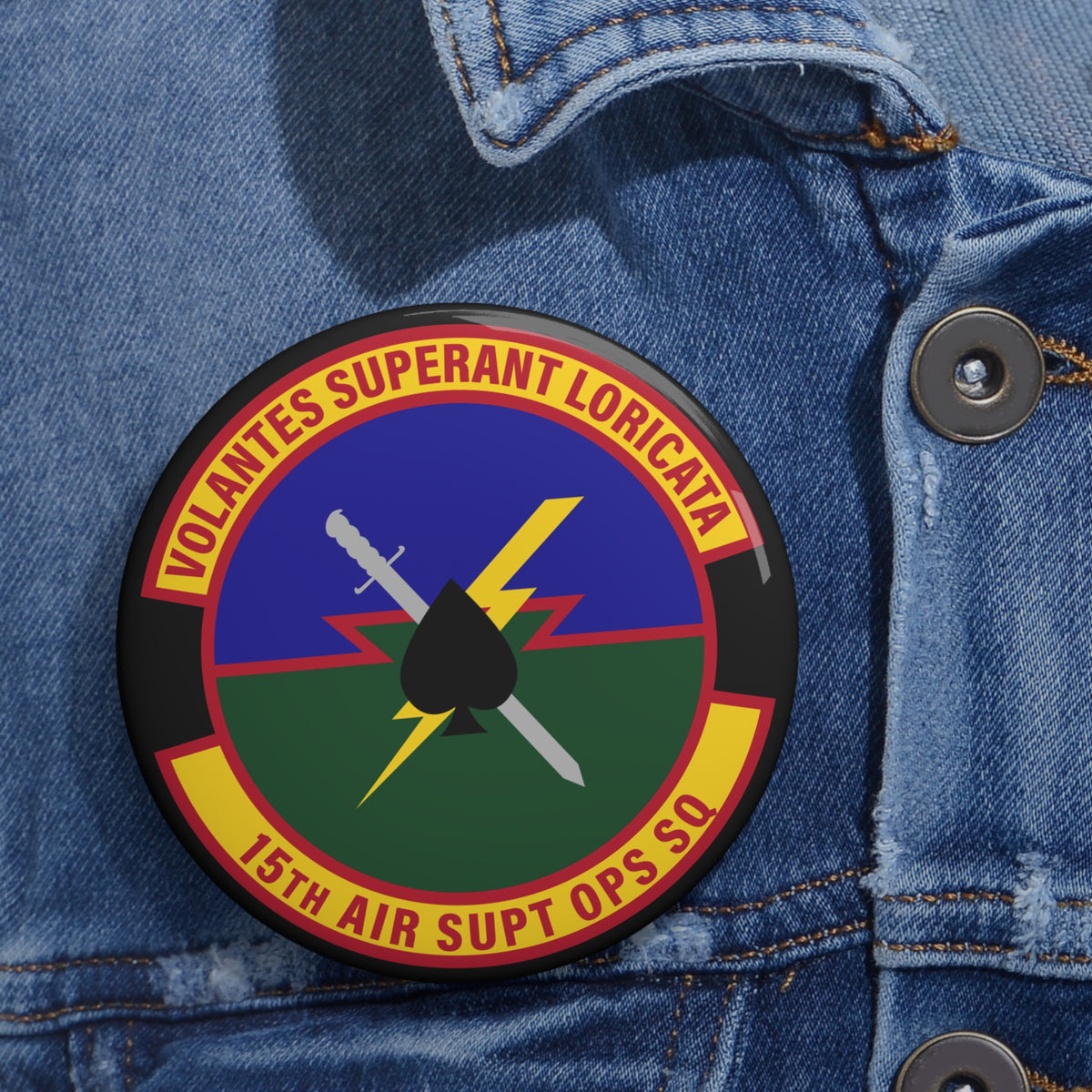 Custom Pin Button - USAF - 15th Air Support Operations Squadron wo txt