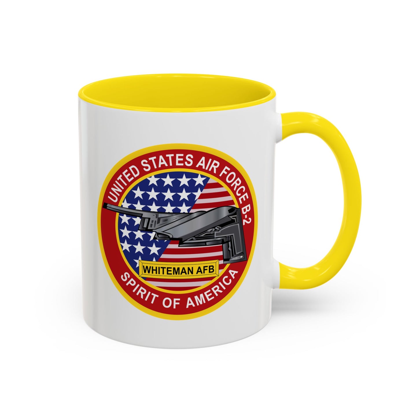 Accent Coffee Mug (11oz & 15oz) - USAF - B2 - Spirit - Stealth Bomber wo Txt