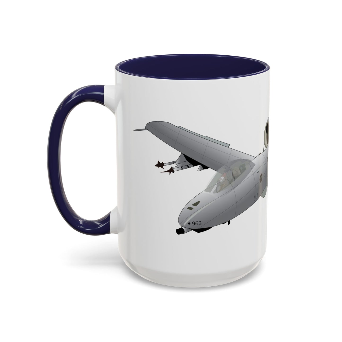 Accent Coffee Mug (11oz & 15oz) - Aircraft - A10 - Front - Top - Oblique X 300