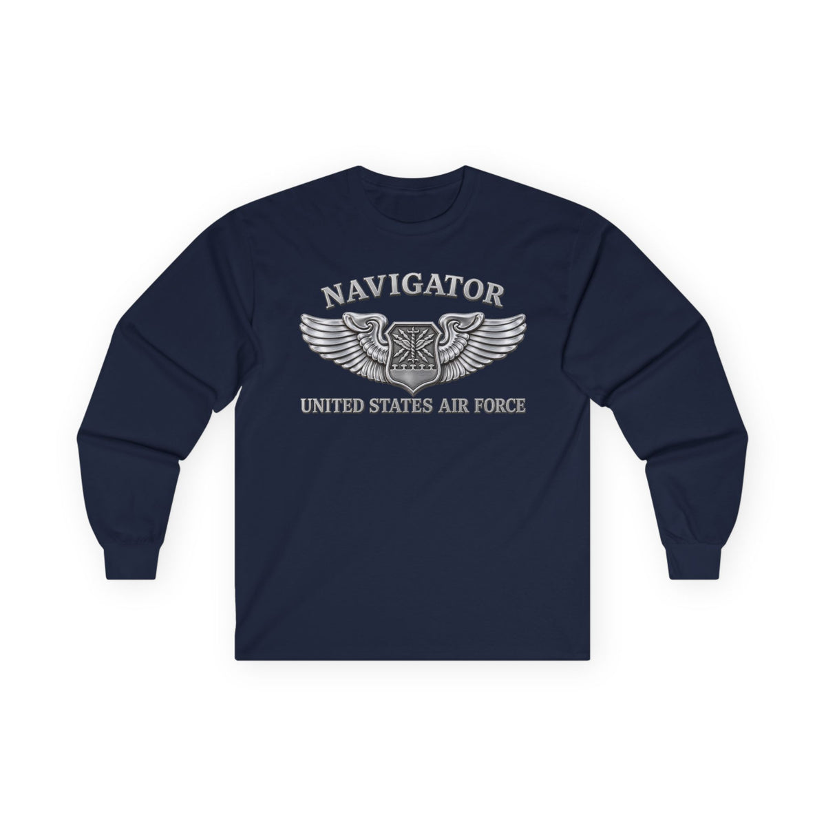 Unisex Ultra Cotton Long Sleeve Tee - USAF - Navigator Badge - United States Air Force - 3D - Enhanced