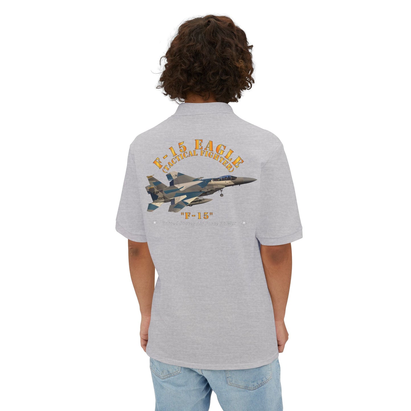 Men's Piqué Polo - USAF - F15 Eagle - F15