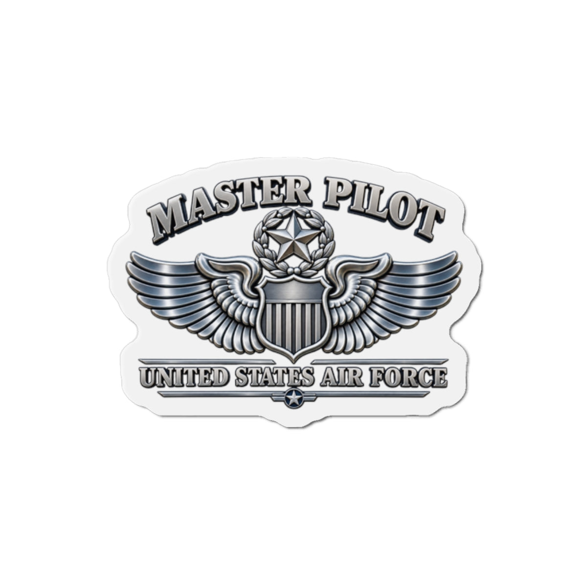 Die-Cut Magnet - USAF - Master Pilot Badge - United States Air Force - 3D - Enhanced