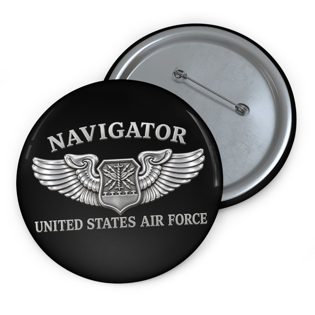 Custom Pin Button - USAF - Navigator Badge - United States Air Force - 3D - Enhanced
