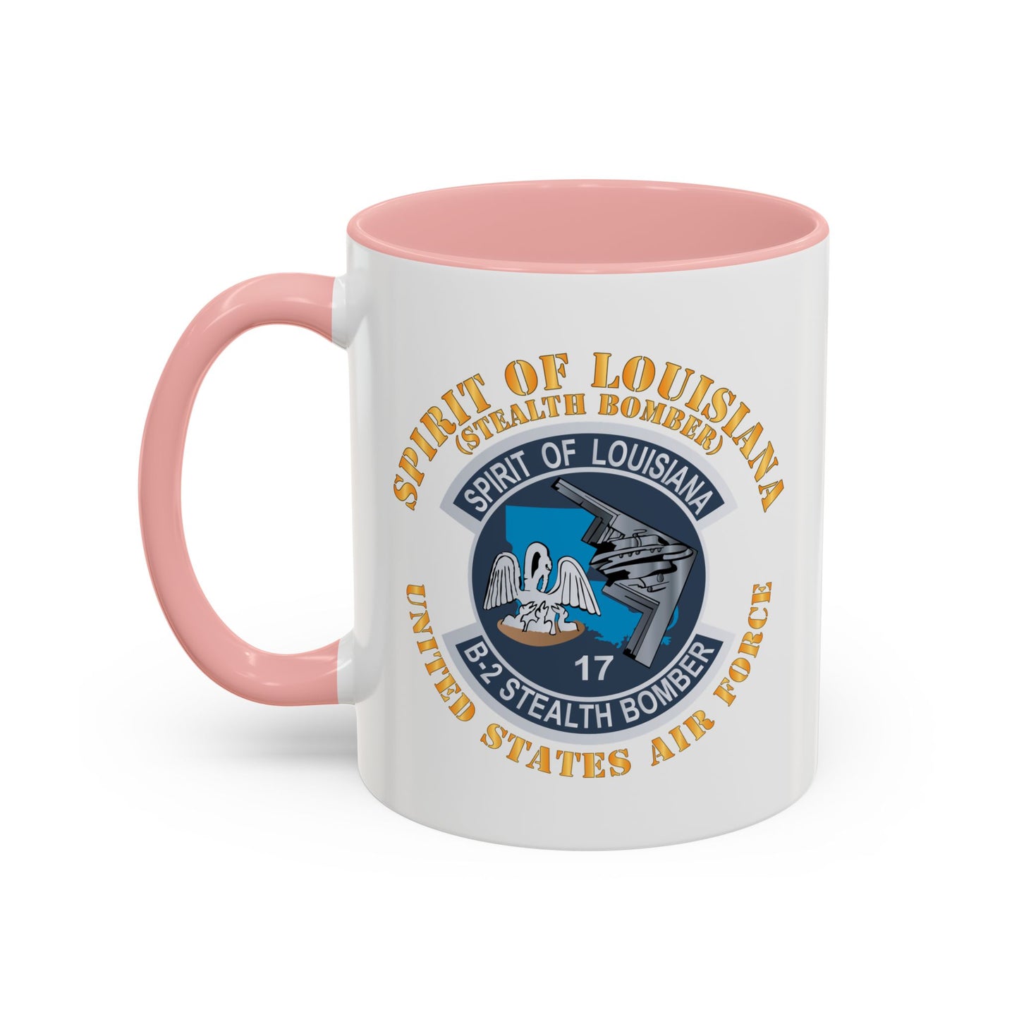 Accent Coffee Mug (11oz & 15oz) - USAF - B2 - Spirit of Louisiana - Stealth Bomber X 300