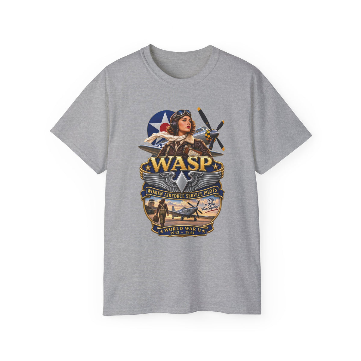 Unisex Ultra Cotton Tee - WASP - Women Airforce Service Pilot - WWII - 3D - Enhanced