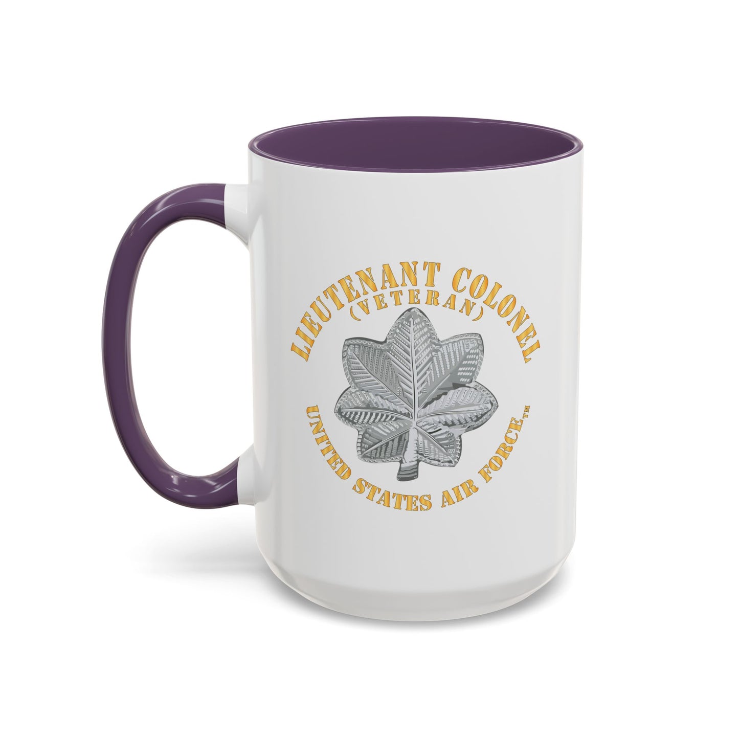 Accent Coffee Mug (11oz & 15oz) - USAF - Lieutenant Colonel - LTC - Veteran - TM X 300
