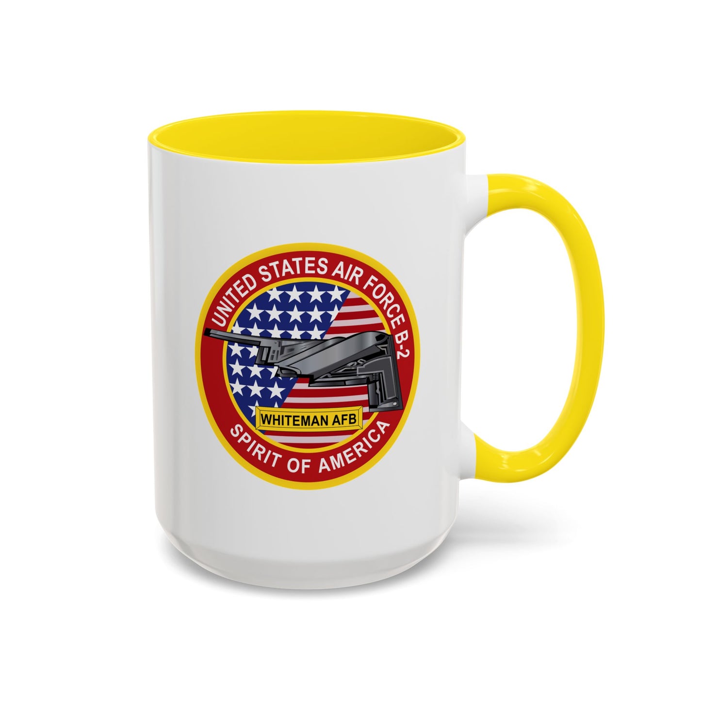 Accent Coffee Mug (11oz & 15oz) - USAF - B2 - Spirit - Stealth Bomber wo Txt