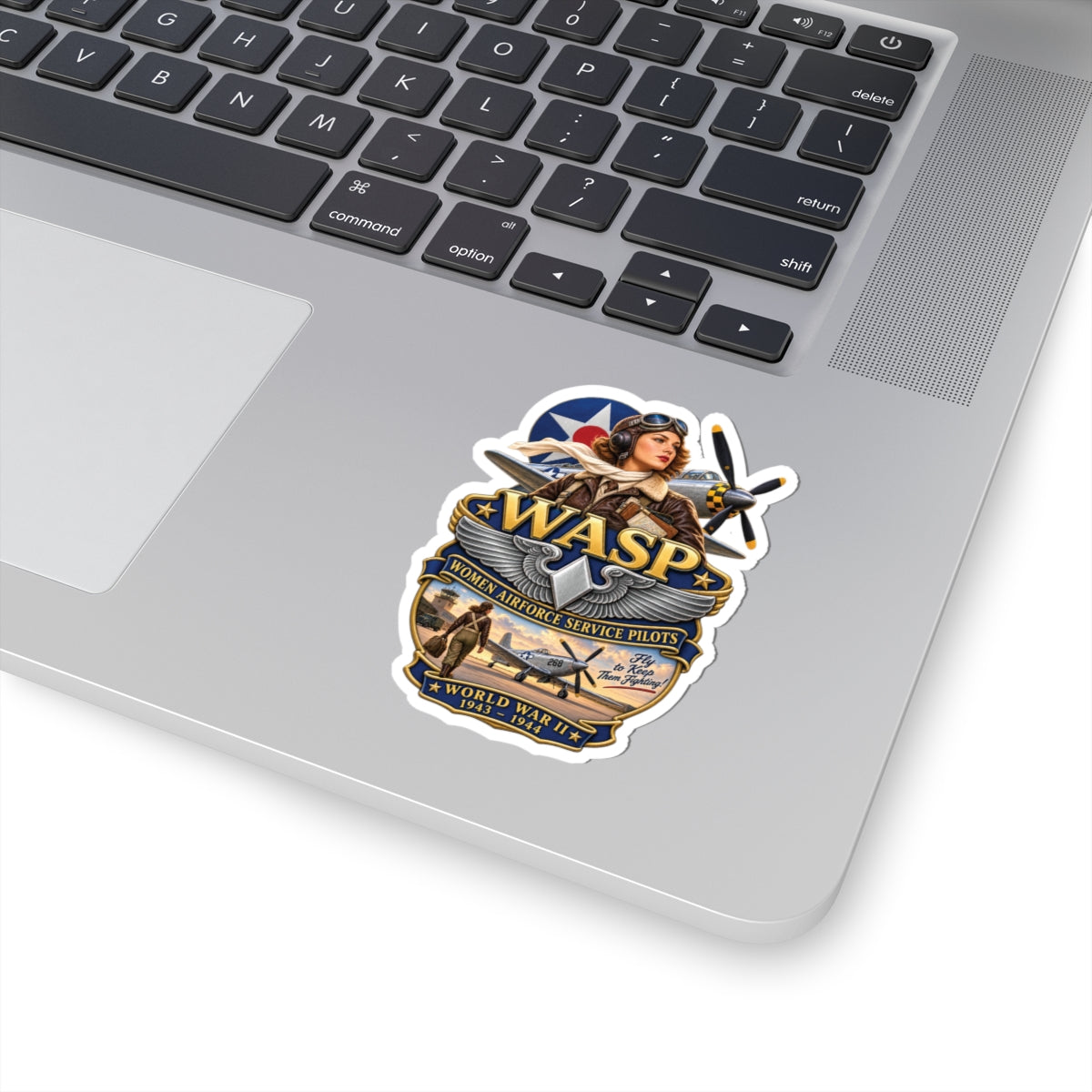 Kiss-Cut Stickers - WASP - Women Airforce Service Pilot - WWII - 3D - Enhanced