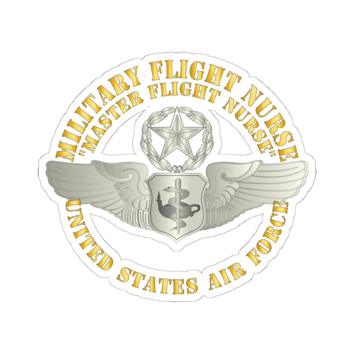 Kiss-Cut Stickers - USAF - Military Flight Nurse - Flight Nurse - Master