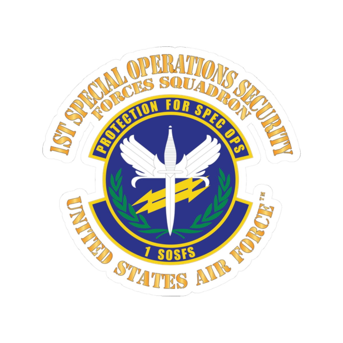 Kiss-Cut Stickers - USAF - 1st Special Operations Security Forces Squadron X 300