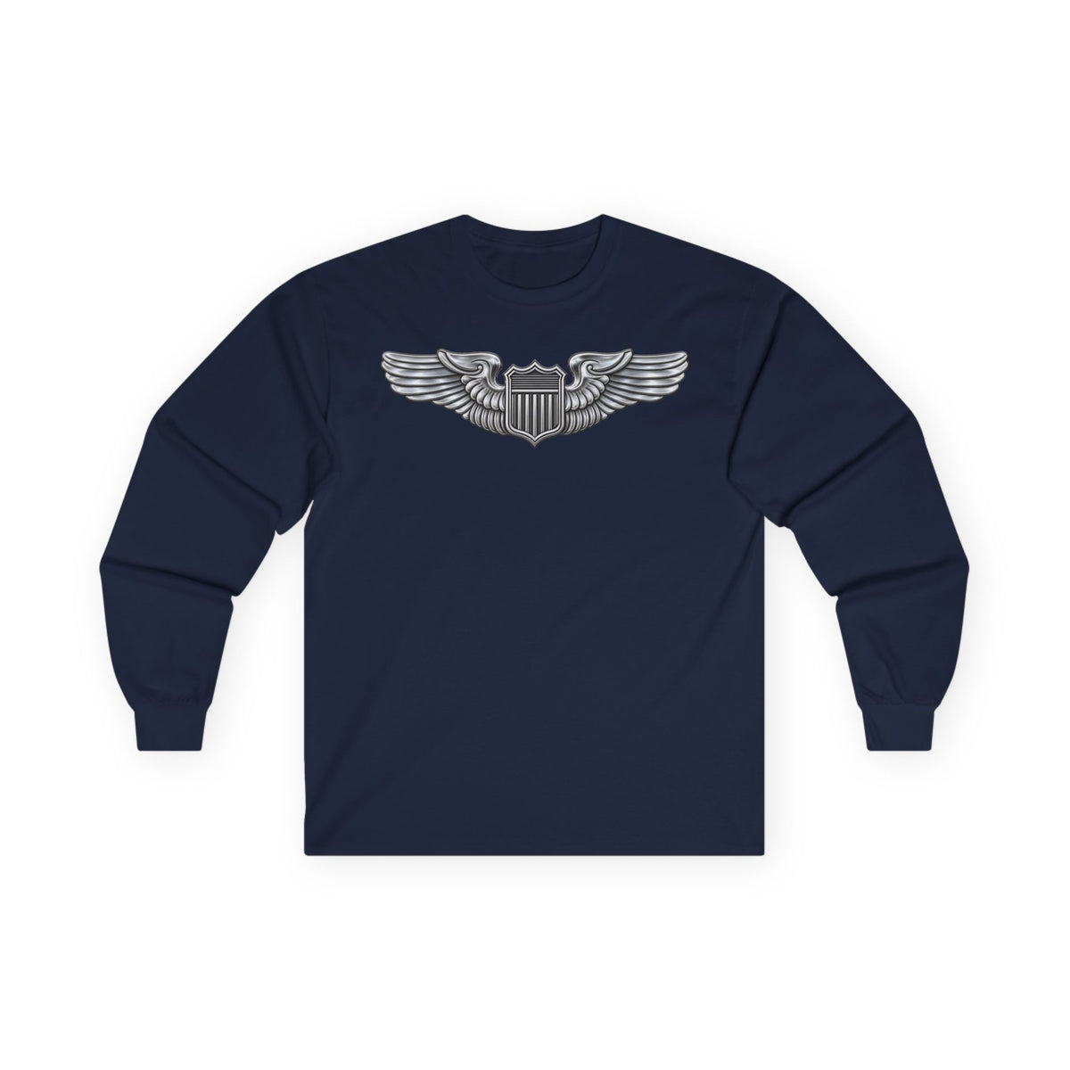 Unisex Ultra Cotton Long Sleeve Tee - USAF - Basic Pilot Badge wo Txt - 3D - Enhanced