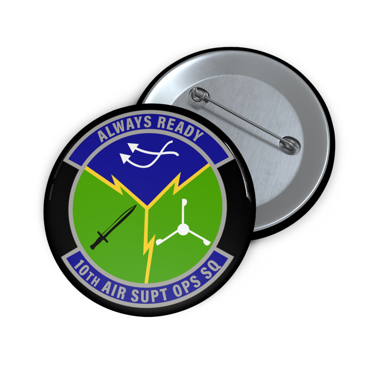 Custom Pin Button - USAF - 10th Air Support Operations Squadron wo txt