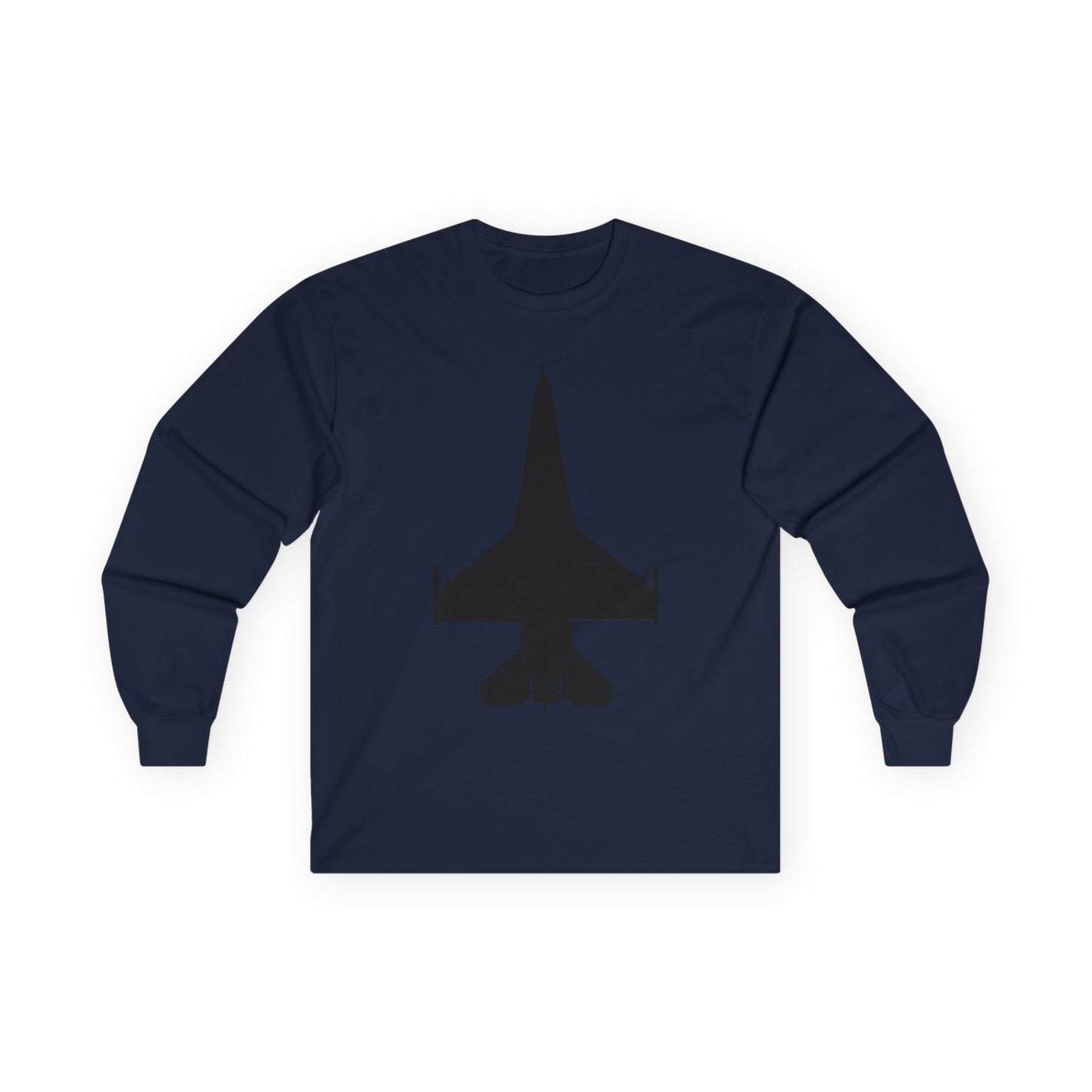 Unisex Ultra Cotton Long Sleeve Tee - Aircraft - F-16 -Top - Black wo Txt X 300