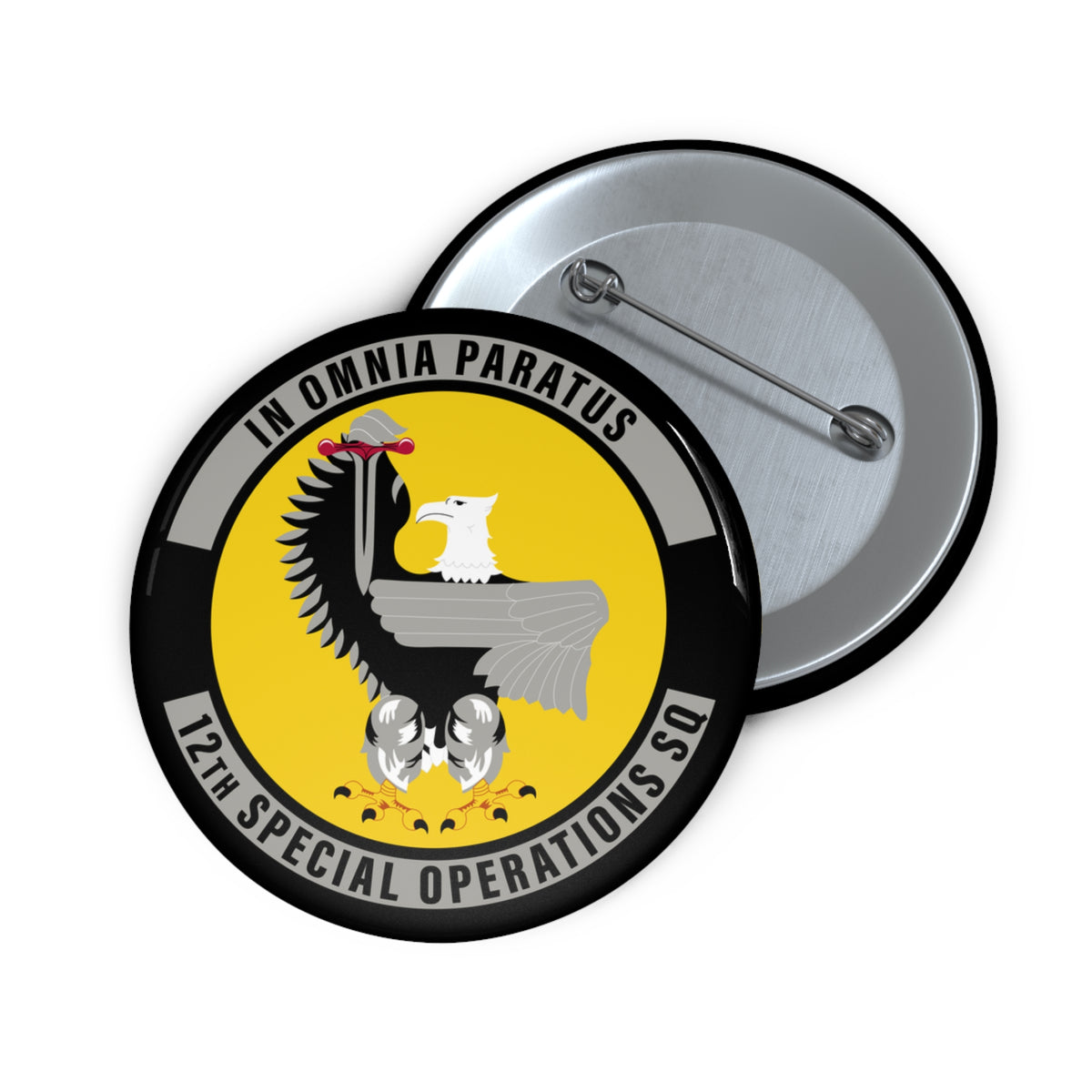 Custom Pin Button - USAF - 12th Special Operations Squadron wo txt