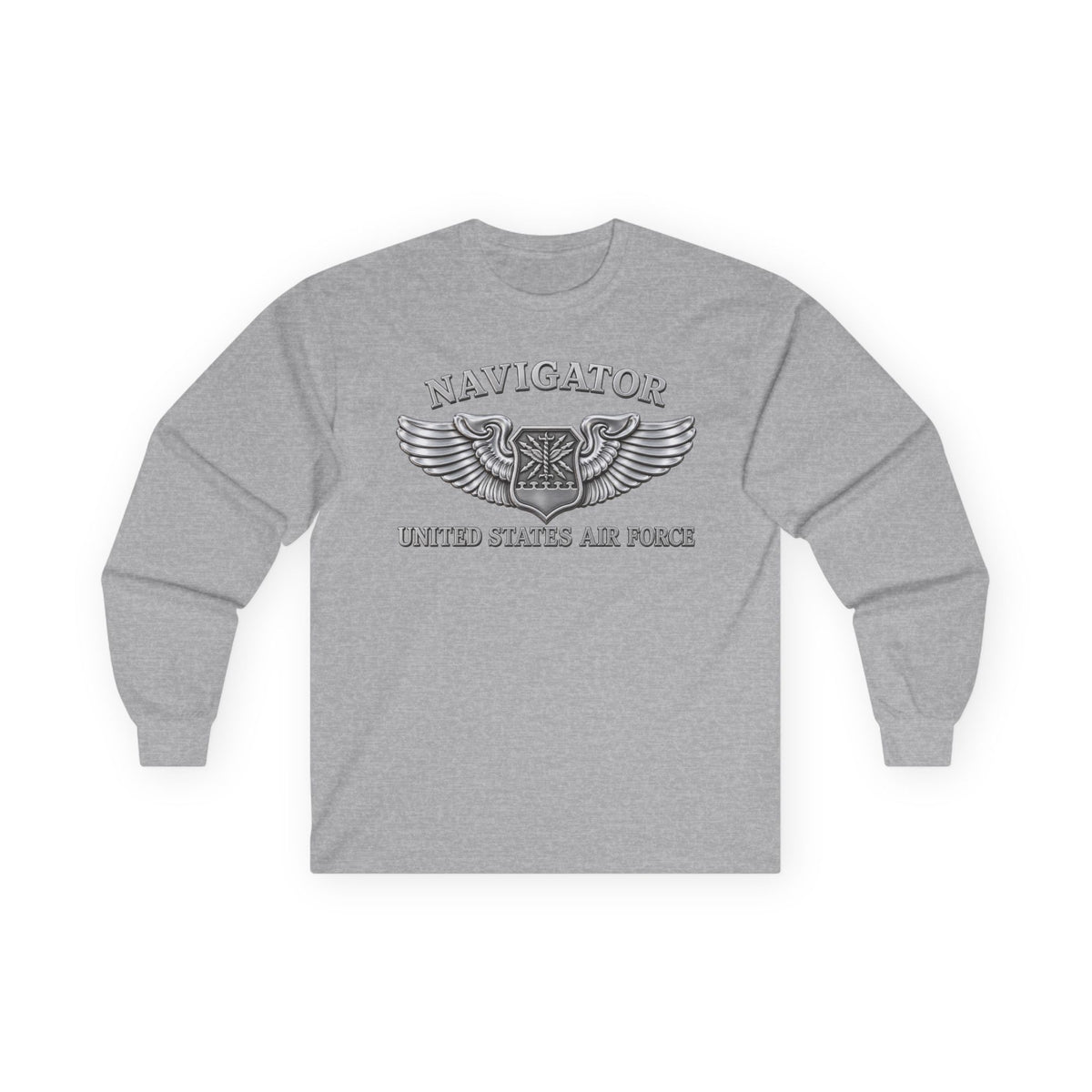Unisex Ultra Cotton Long Sleeve Tee - USAF - Navigator Badge - United States Air Force - 3D - Enhanced