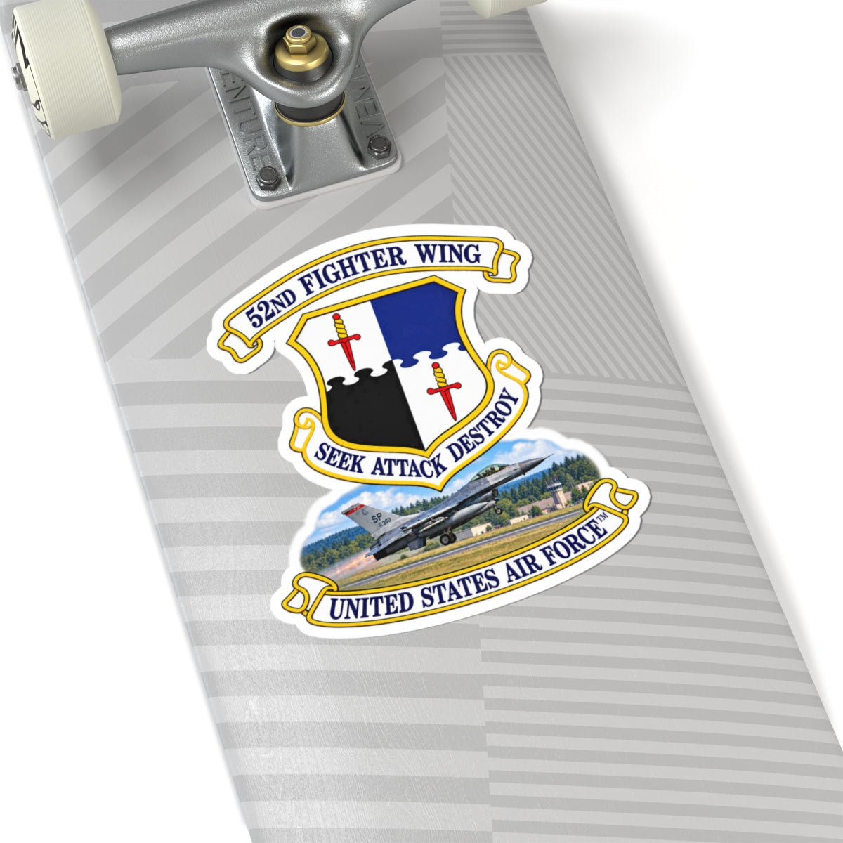 Kiss-Cut Stickers - 52nd Fighter Wing - Shield - United States Air Force w scene and TM